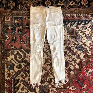 White ripped jeans